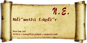 Némethi Edgár névjegykártya